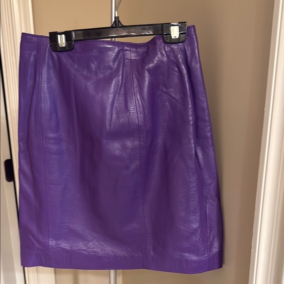 Purple Leather Skirt - Picture 1 of 2